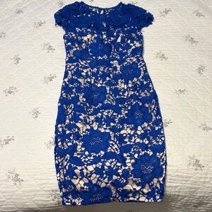 Lipsy Royal Blue Lace Midi Dress